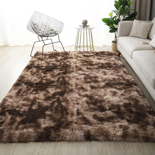 Super Soft Shaggy Rugs Fluffy Carpets, Upgrade Anti-Skid Durable Rectangular Fuzzy Rug, Indoor Modern Plush Area Rugs for Living Room Bedroom Kids Room Nursery Home (200 x 300 cm, Coffee)