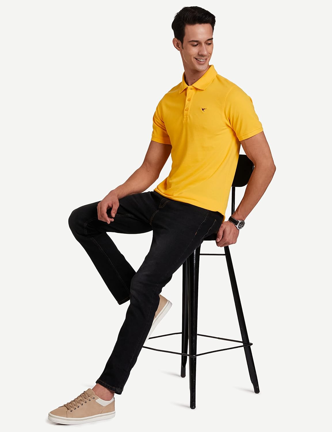 Deniklo Men's Solid Regular fit Polo Shirt