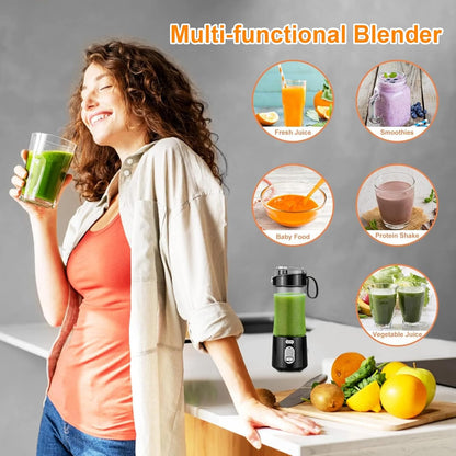 TDOO Portable Blender Personal Size Blender for Shakes and Smoothies with 14 Oz BPA Free Travel Cup, Mini Blender Cup with 6 Blades, USB Rechargeable for Office, Gym, Kitchen