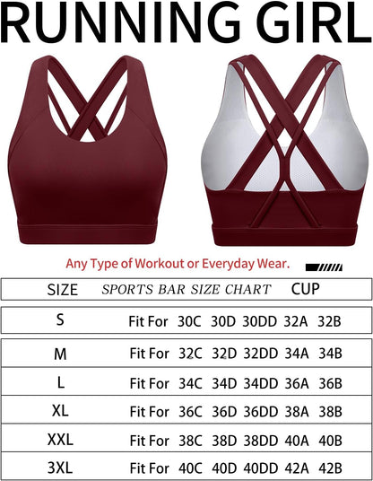 RUNNING GIRL womens Full Coverage Women's Plus Sports Bras