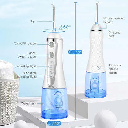 Cordless Water Flosser Professional Oral Irrigator,2021 Upgraded Electric Dental Flosser IPX7 Waterproof,with Travel Bag and 7 Jet Tips, Rechargeable for Home&Travel