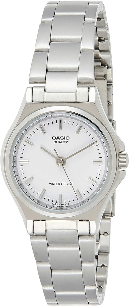 Casio Womens Quartz Watch, Analog Display and Leather Strap