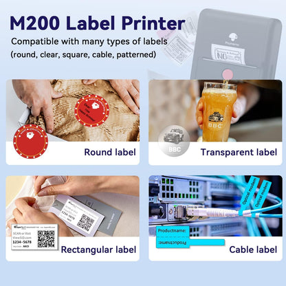 Phomemo Label Maker Machine - Phomemo M110 Portable Bluetooth Thermal Label Printer. Sticker Maker, Barcode Printer for Clothing, Jewelry, Retail, Mailing,support Arabic and English,For iOS & Android