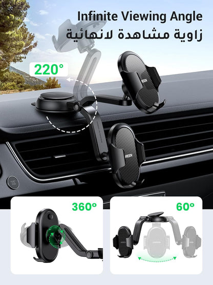 UGREEN Car Phone Holder, Mobile Holder for the Car Air Vent Phone Holder Stand Car Auto Lock Gravity Mobile Phone Mount Ac Vent Car Mount Compatible with iPhone 15/14/13 Series, S23/S22/S21 Z Flip 5 4