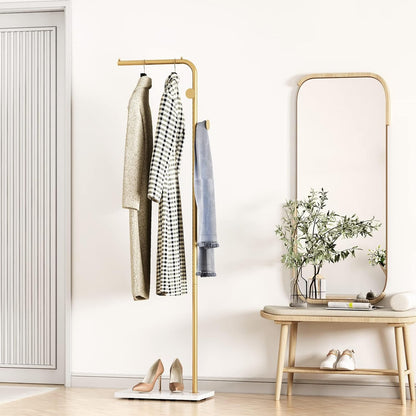 Modern Metal Coat Stand - Elegant & Space-Saving with Sturdy Slate Base. 170cm Height. Perfect for Bedroom, Living Room, Office & Dining. Easy to Clean, Stylish & Durable.