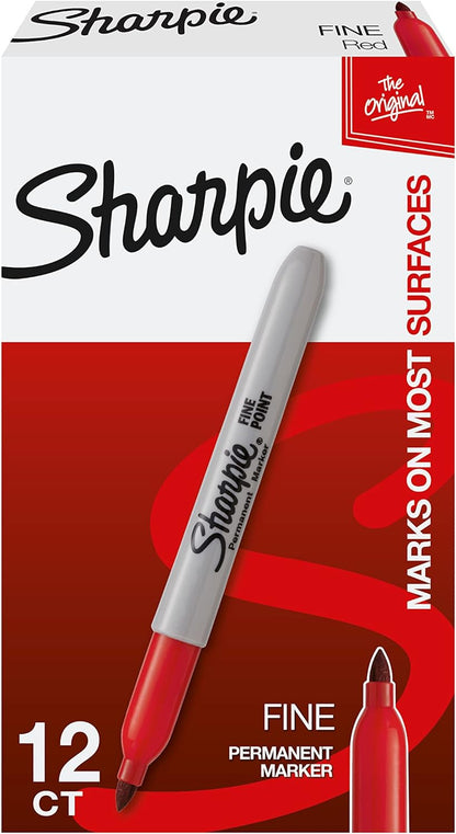 Sharpie Permanent Marker, Fine Point, Black, Pack of 3