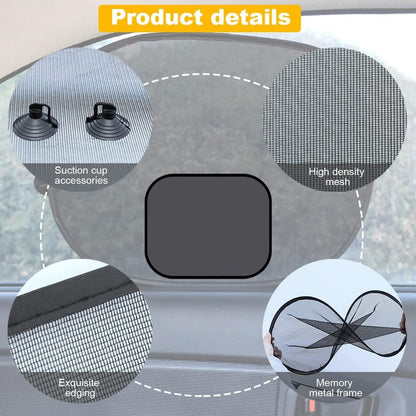 Car Rear Window Sunshade with Suction Cup, 2 Pcs Sun UV Rays Protection for Car Back Window, Sunlight Shield Blocker Mesh Cover for Rear Facing Seats, Car Accessories for Pets/Children (39"x19"/Rear)