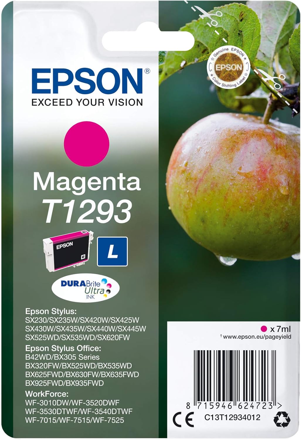 Epson Ink Cart T129 Retail Pack, Black, Genuine, Amazon Dash Replenishment Ready