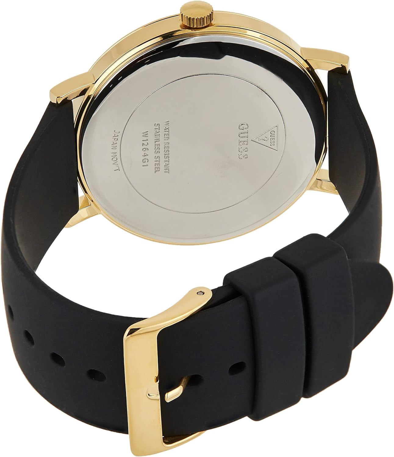 GUESS Men's Quartz Watch with Analog Display and Silicone Strap W1264G1