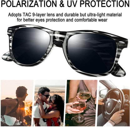 Joopin Polarized Sunglasses Men Women, Classic Square Sun Glasses 100% UV Protection Driving Fishing