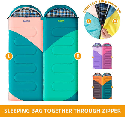 Camping Sleeping Bag, 32℉ Sleeping Bags for Adults Kids Teens Cold Weather Warm Sleeping Bag Winter for 3-4 Season Camping, Camping Gear Equipment, Traveling, and Outdoors