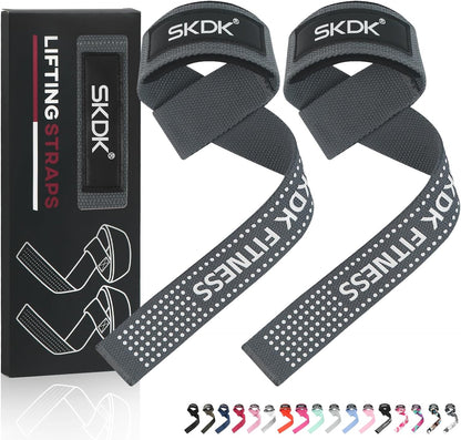 Lifting Straps Deadlift Gym Wrist Straps Weightlifting with Neoprene Cushioned Wrist Padded and Anti-Skid Silicone - for Weightlifting, Bodybuilding, Xfit, Strength Training