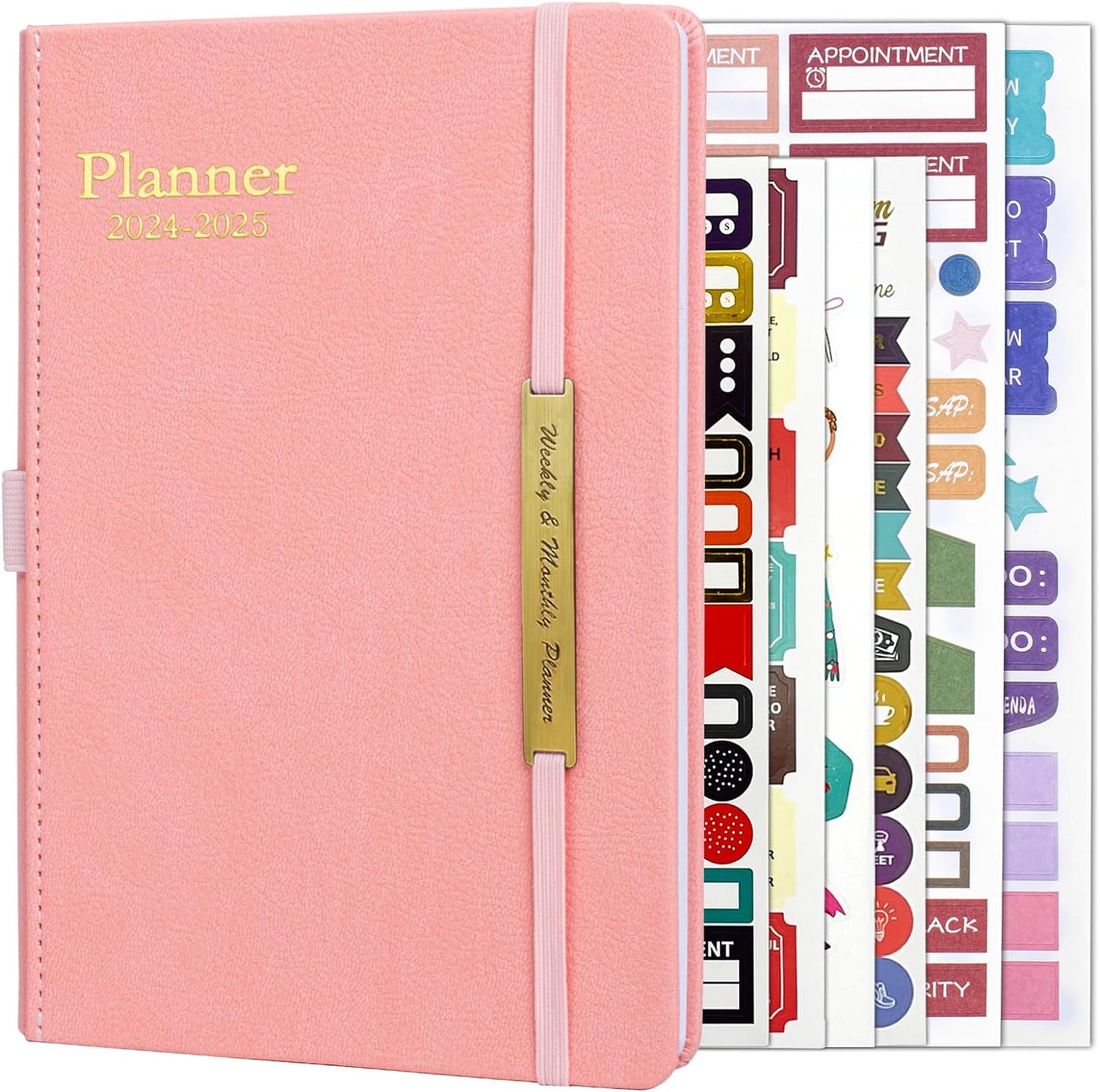 2024 Leather Planner Weekly and Monthly, 18 Months Calendar Book, 2024 Academic Planner From Jan. 2024-June 2025, 2024 Appointment Book, Daily Agenda, Yearly Teachers Planner (5.7 X 8.5" Black)