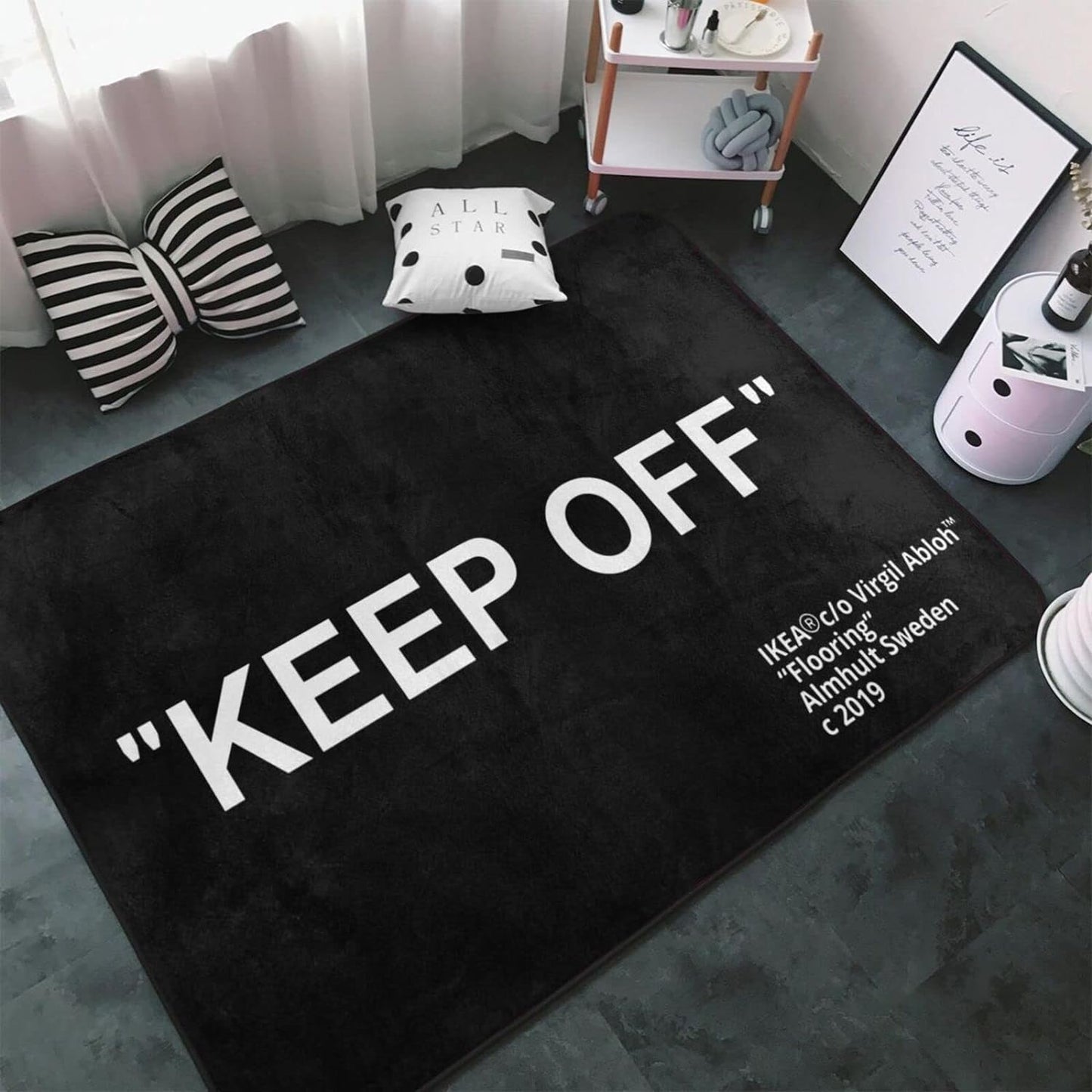 YIKUDU Keep Off Large Rugs Floor Mat Modern Carpet for Home Decoration Area Rug,Cozy Art Decoration Polyester Carpet 36 x 24 inch