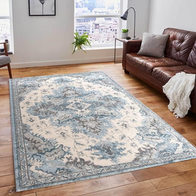 Rugs & Carpets Multi-coloured 250 x 350 cm (8.2 x 11.5 ft) for Living Room/Bed room/Dining Room - Super soft Durable and Stain Resistant