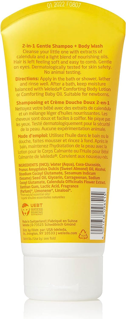 Weleda Baby Calendula Shampoo & Body Wash, Travel Size, 18 Count