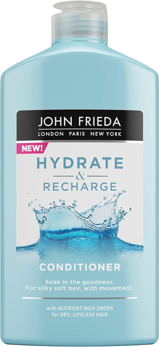 John Frieda Hydrate & Recharge Conditioner 250 Ml, Hydrating Conditioner For Dry, Damaged Hair