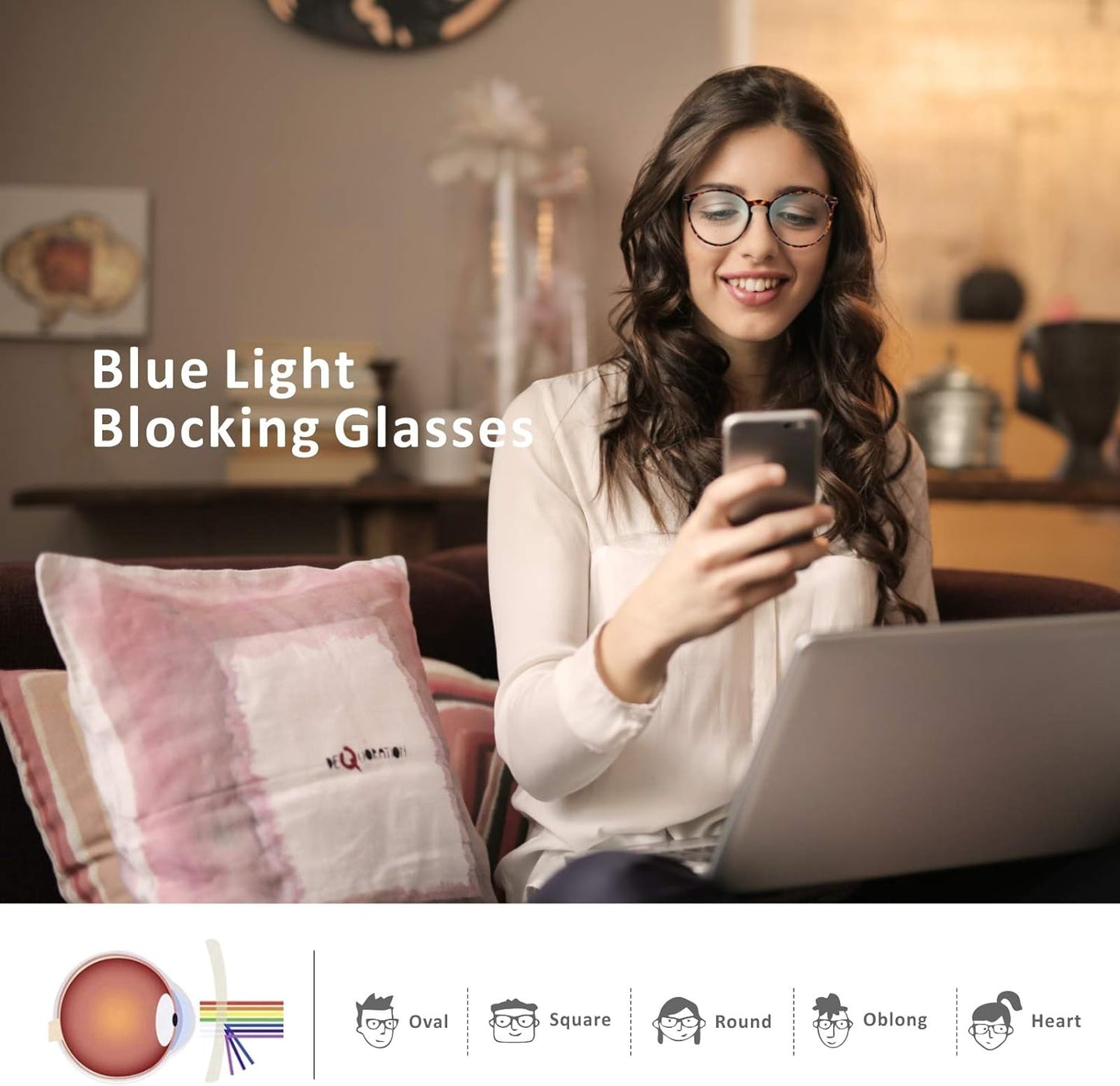 Baytion Blue Light Blocking Glasses - Computer Game Glasses Retro Round Eyeglasses Frame for Women Men, Anti Eye Eyestrain UV 400 Protection Reading Gaming Glasses Non Prescription, Black