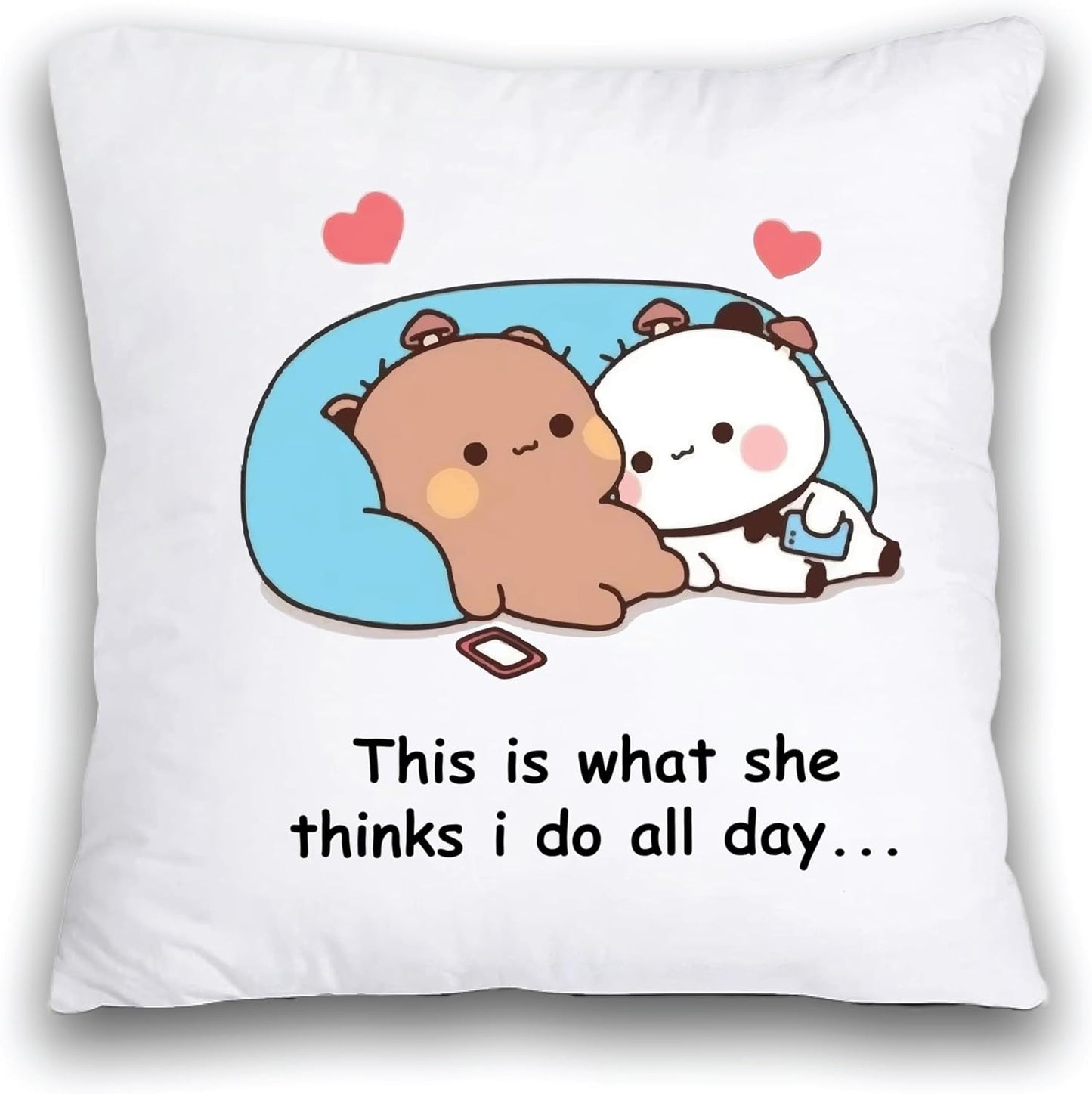 Happy Valentine's Day Pillow to Cuddle with Your Sweetheart - Gifts for your Boyfriend - Husband - Wife - Girlfriend - Valentine's Day Romance to Their Bedroom (Design 4)