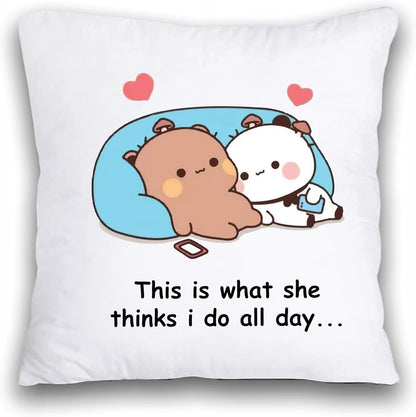 Happy Valentine's Day Pillow to Cuddle with Your Sweetheart - Gifts for your Boyfriend - Husband - Wife - Girlfriend - Valentine's Day Romance to Their Bedroom (Design 4)