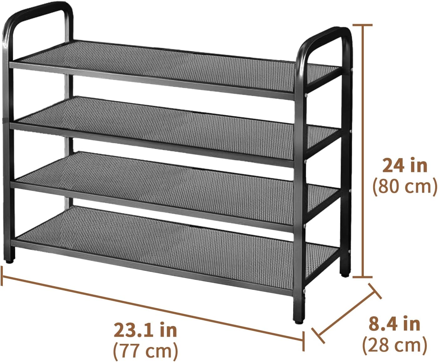 INFOSUN Shoe Rack, Shoes Cabinet Organizer, 5-Tier Shoe Storage with 4 Mesh Shelves, Multi-Function Organizer, Boots Storage Shelf Modern House Furniture Home for Entryway Hallway