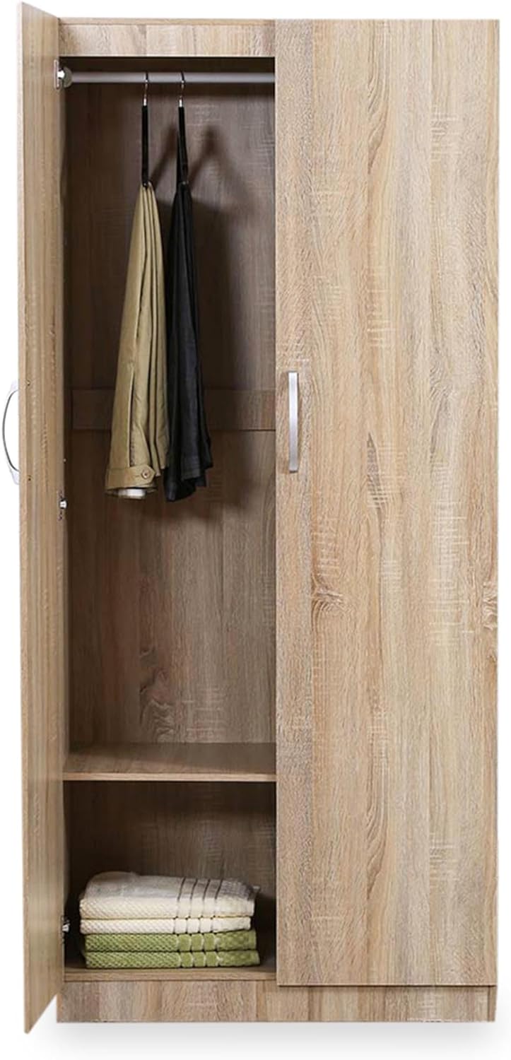 Pan Emirates Kalajot 2 Door Wardrobe, Beige - 182 x 80 x 42cm