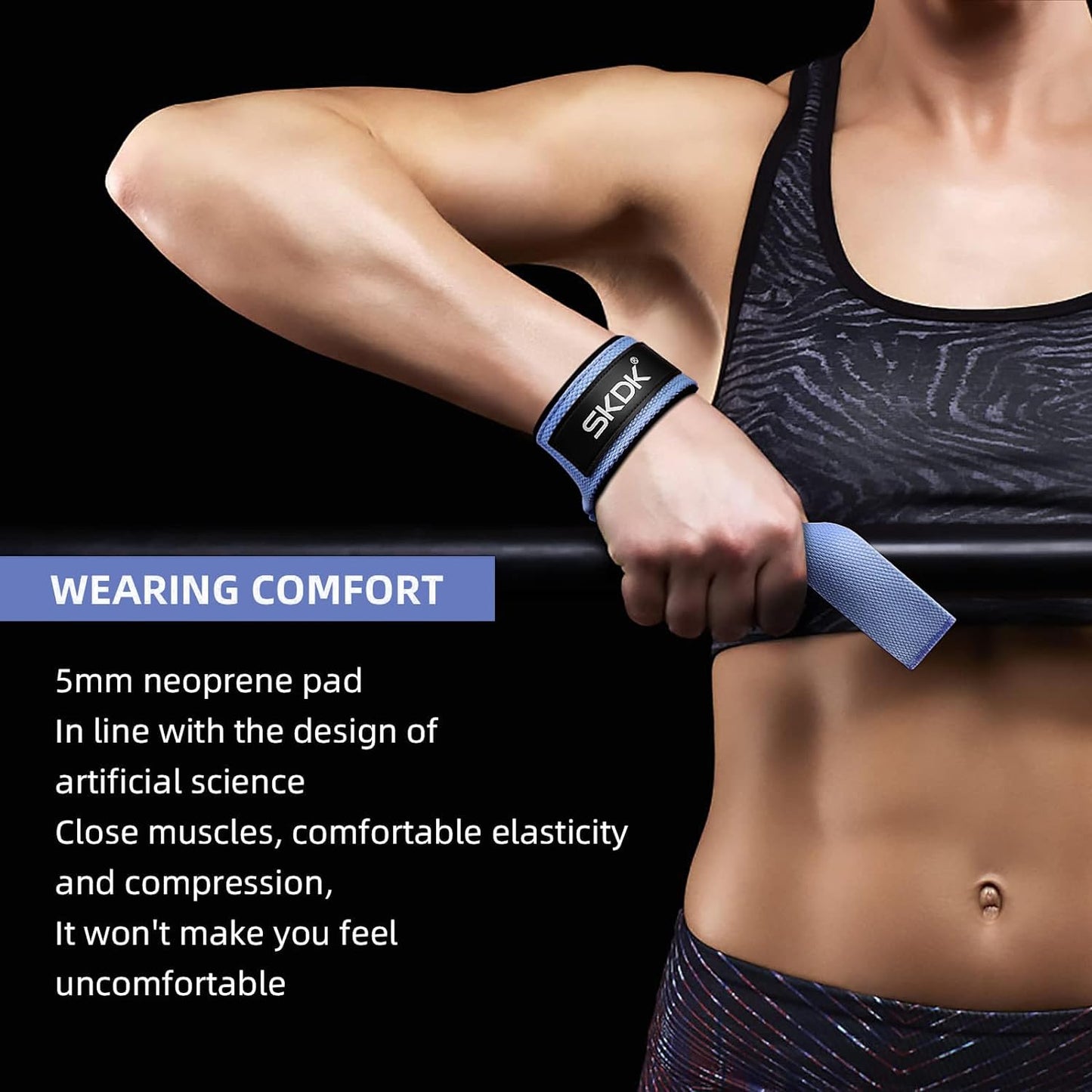 Lifting Straps Deadlift Gym Wrist Straps Weightlifting with Neoprene Cushioned Wrist Padded and Anti-Skid Silicone - for Weightlifting, Bodybuilding, Xfit, Strength Training