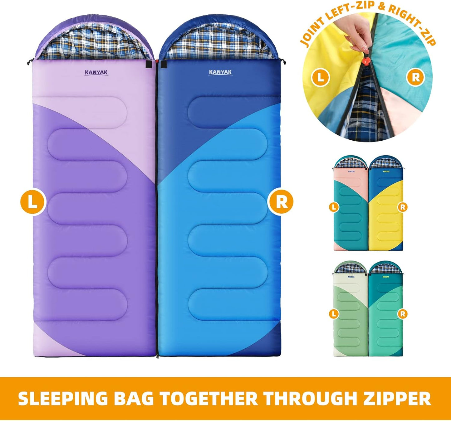 Camping Sleeping Bag, 32℉ Sleeping Bags for Adults Kids Teens Cold Weather Warm Sleeping Bag Winter for 3-4 Season Camping, Camping Gear Equipment, Traveling, and Outdoors