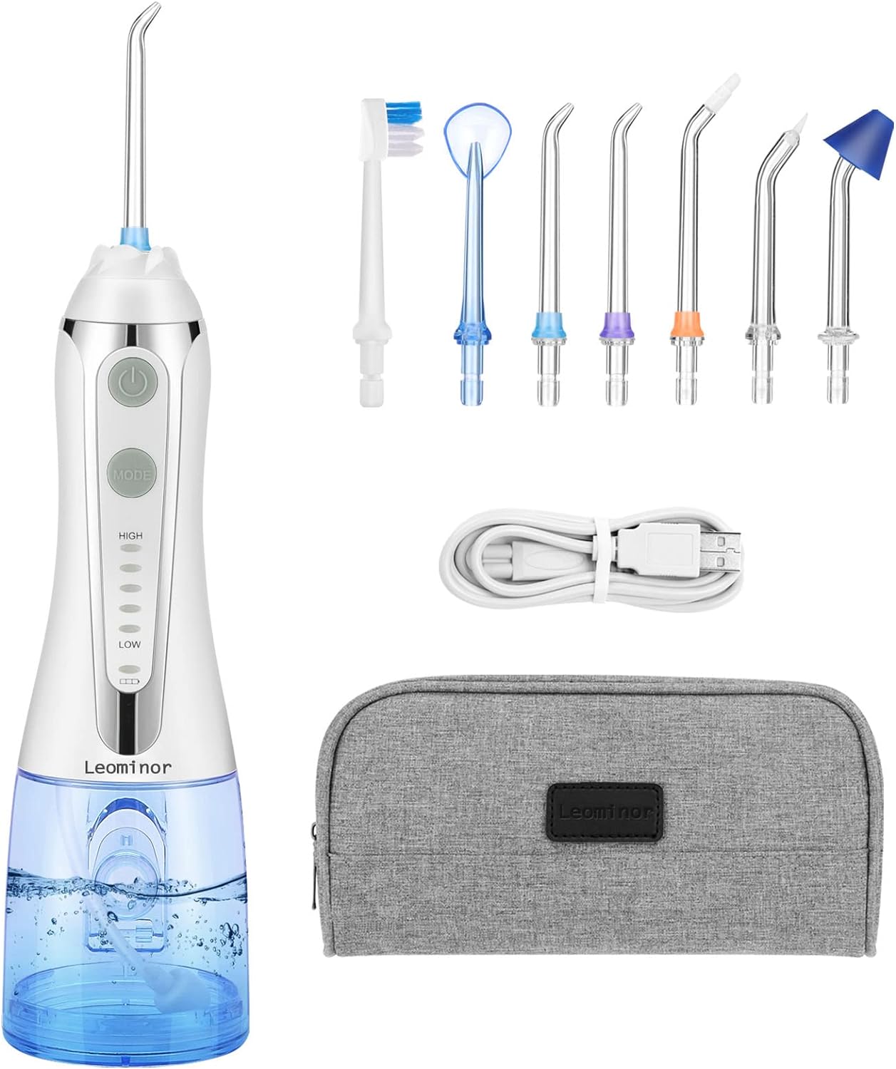 Cordless Water Flosser Professional Oral Irrigator,2021 Upgraded Electric Dental Flosser IPX7 Waterproof,with Travel Bag and 7 Jet Tips, Rechargeable for Home&Travel