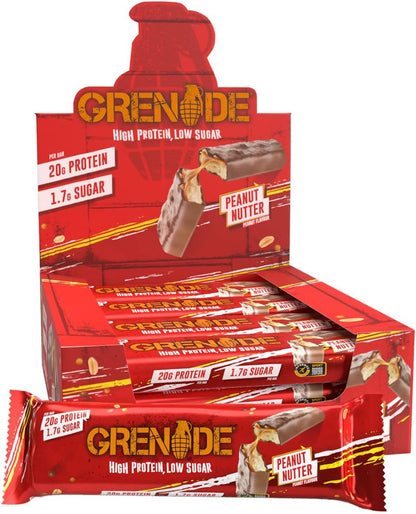 Grenade High Protein, Low Sugar Bar - Chocolate Chip Salted Caramel, 12 x 60 g