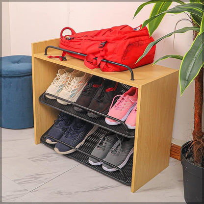 YATAI Bamboo Shoe Bench, Multifunctional Modern Shoes Rack, Shoes Organizer Bench Load Capacity upto 100KG, Portable & Durable Shoes Stand, Space Saving Shoes Rack for Hallway, Living Room, Bedroom