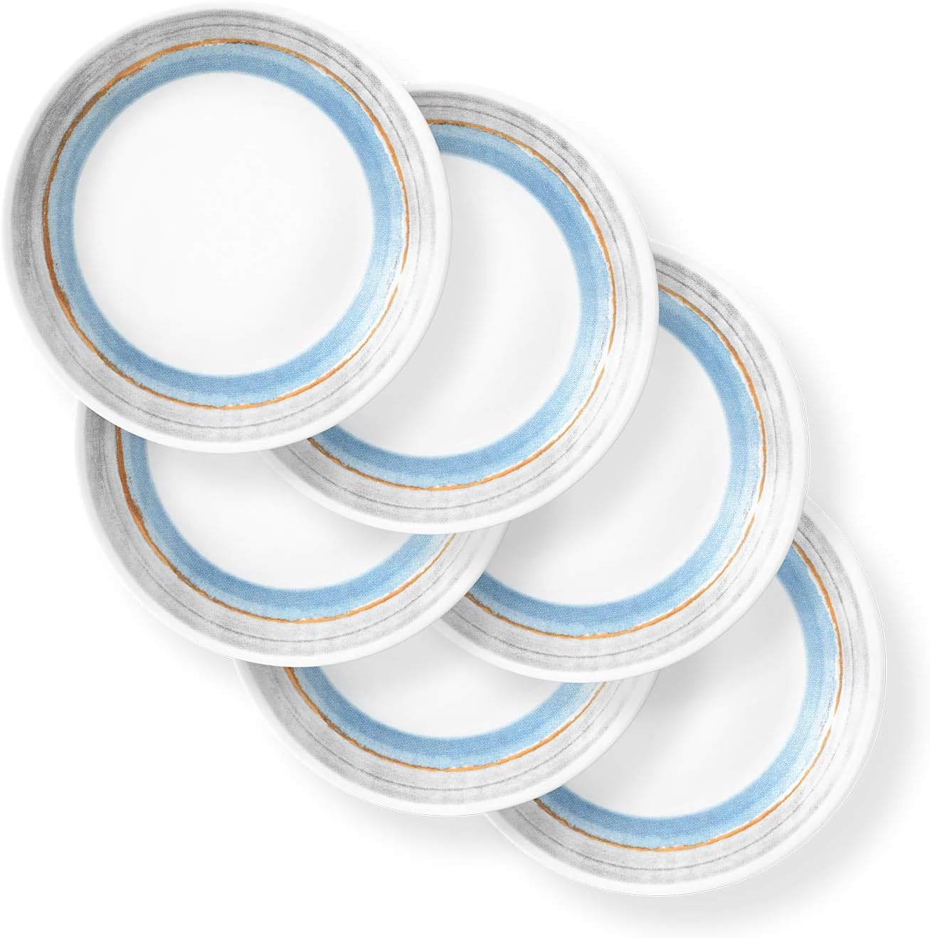 Corelle Service For 6 Chip Resistant Dinnerware Set, 18-Piece, Portofino, White And Blue