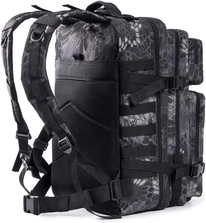 QT&QY 45L Military Tactical Backpacks Molle Army Assault Pack 3 Day Bug Out Survival Bag Hiking Treeking Rucksack