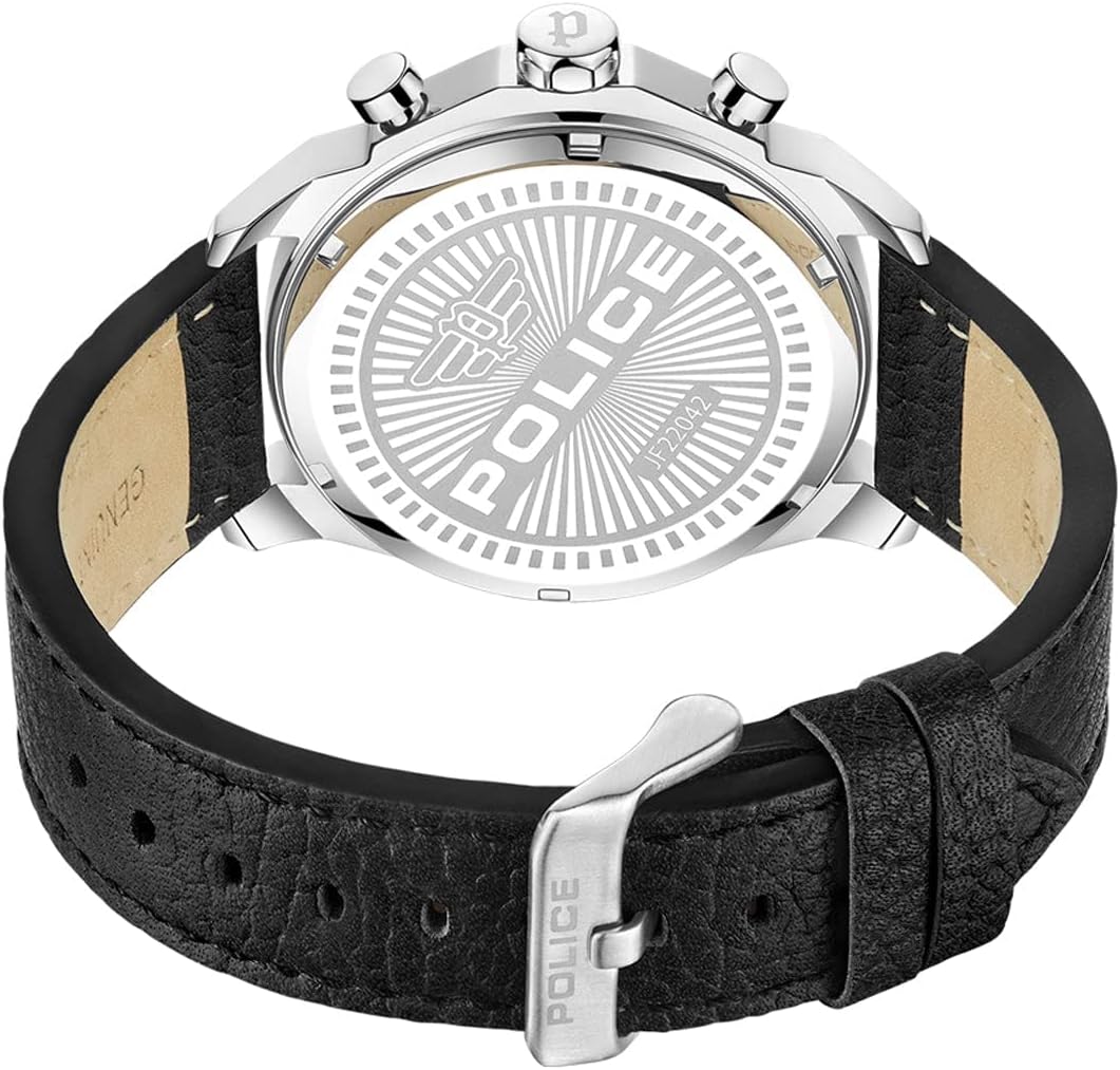 Police Menelik Hybrid Quartz Automatic Movement Leather Strap Watch for Men