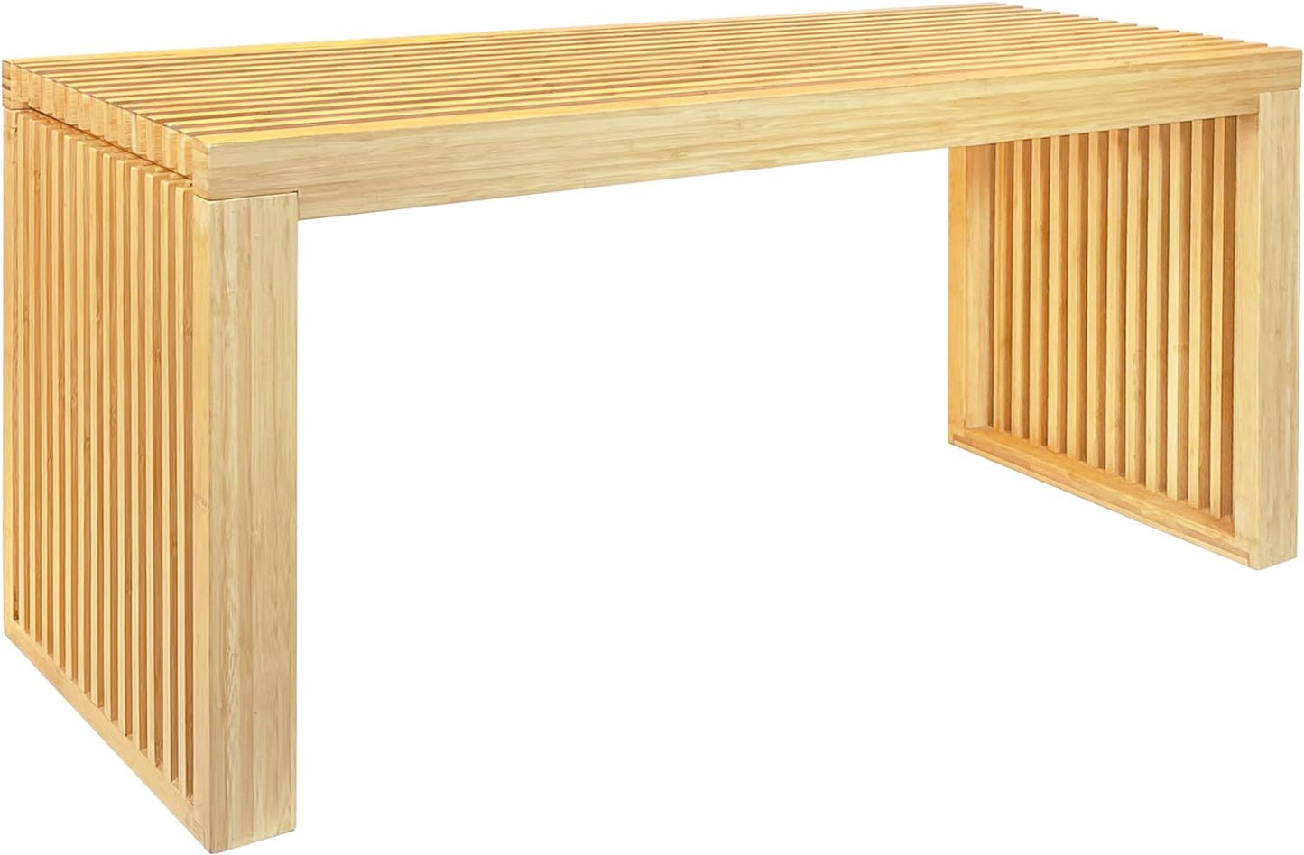 KORETECH Bamboo Dining Bench, Wood Bench, Bench Seat Wooden for Kitchen, Living Room, Dining Room, Natural Bamboo 35" L