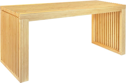 KORETECH Bamboo Dining Bench, Wood Bench, Bench Seat Wooden for Kitchen, Living Room, Dining Room, Natural Bamboo 35" L