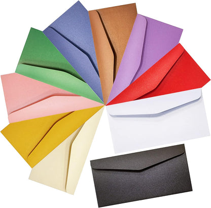 Colourful Envelopes, 30 Pcs Pearl Wax Sealed Envelopes for Custom Invitation Envelopes Gift Decoration Wedding Invitations, Festival Cards, (10 Colour), 22cm X 11cm