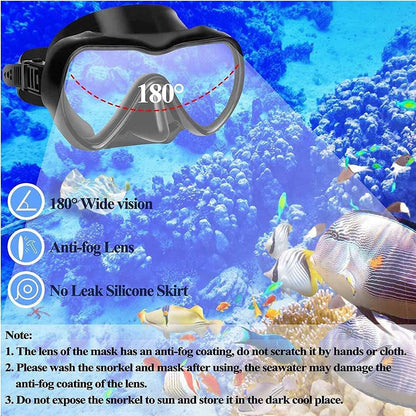 Diving Mask, Necomi® Snorkeling Mask with Latest Dry Top Breathing System,Fold 180°Panoramic Diving Snorkeling Goggles Tempered Glass Anti-Fog Anti-Leak Snorkeling Gear for Adults and Youth—قناع الغطس