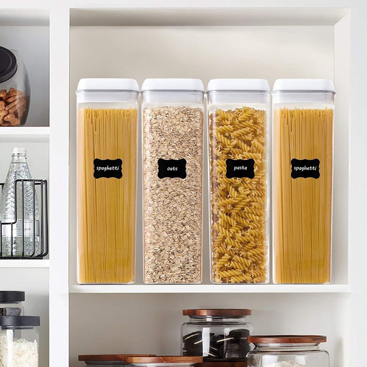 TYCOM Airtight Food Storage Containers - Wildone Cereal & Dry Food Storage Containers Set of 7 with Easy Locking Lids, for Kitchen Pantry Organization & Storage