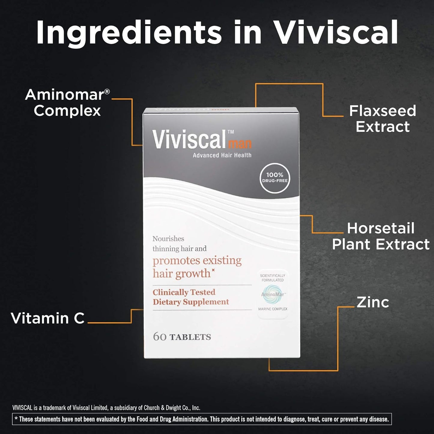 Viviscal Man Maximum Strength Hair Nourishment System, 3 Month Supply, 180 Tablets