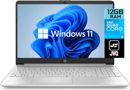 2022 Newest HP 15.6" HD Laptop Computer, 11th Gen Intel Quad-Core i3-1125G4(Up to 3.7GHz, Beat i5-10210U), 12GB RAM, 256GB PCIe SSD, Webcam, Bluetooth, Wi-Fi, HDMI, USB-C, Windows 11 S, Silver+JVQ MP