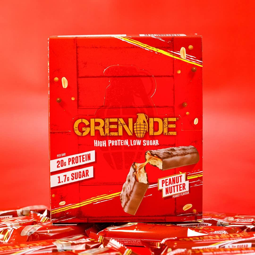 Grenade High Protein, Low Sugar Bar - Chocolate Chip Salted Caramel, 12 x 60 g