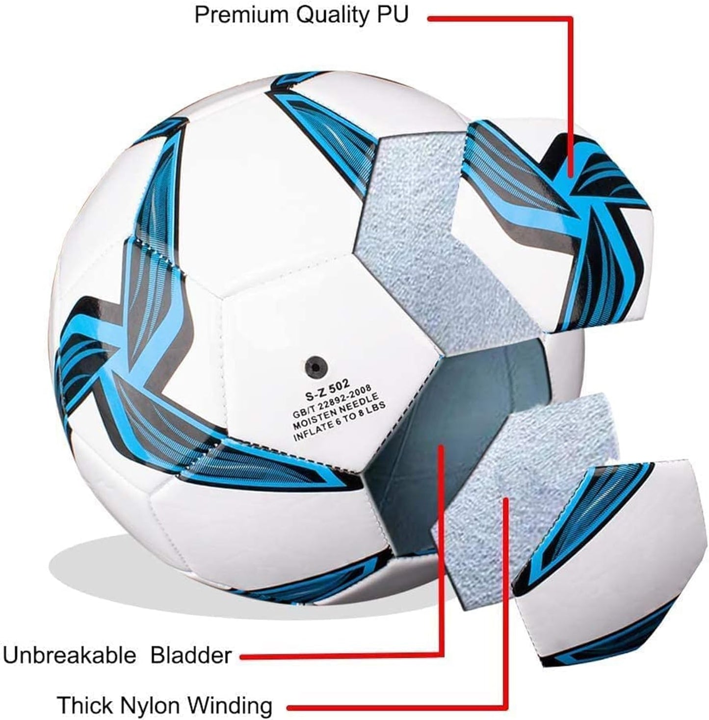 Senston Football Ball Waterproof Sports Training Ball Leisure Balls for Footballs Size 4 / Size 5