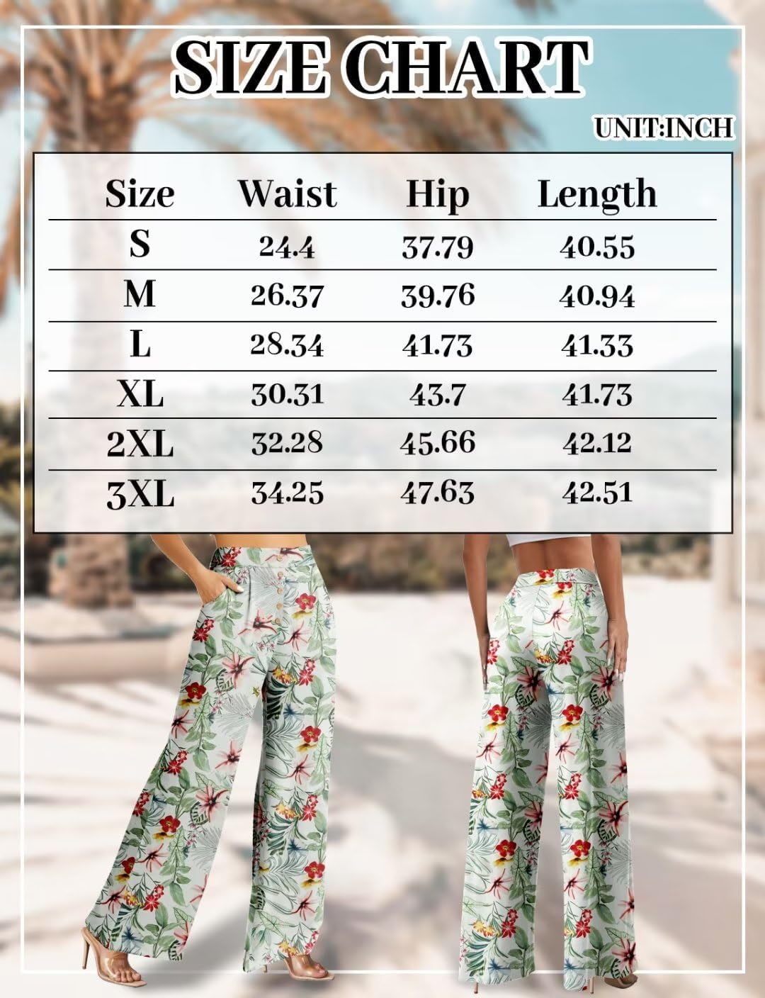 JZC Women's Wide Leg Casual Pants Cross Waist Palazzo Lounge Pajama Flowy Pants Yoga Sweatpants with Pockets