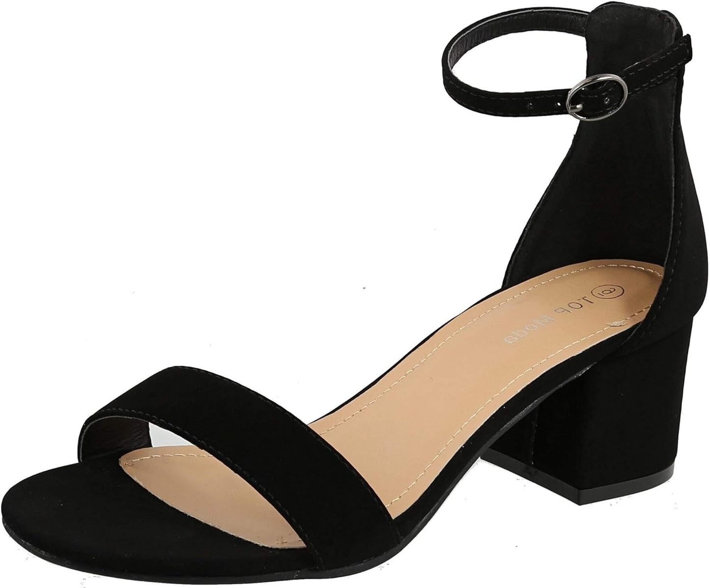 Over the Toe Strap Ankle Wrap Strap Heel Open Toe Block 2' Heel