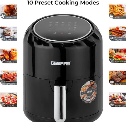 Geepas Digital Air Fryer, Black, 1400W, 3.5 Liter Capacity, GAF37512, 2 Year Manufacturer Warranty