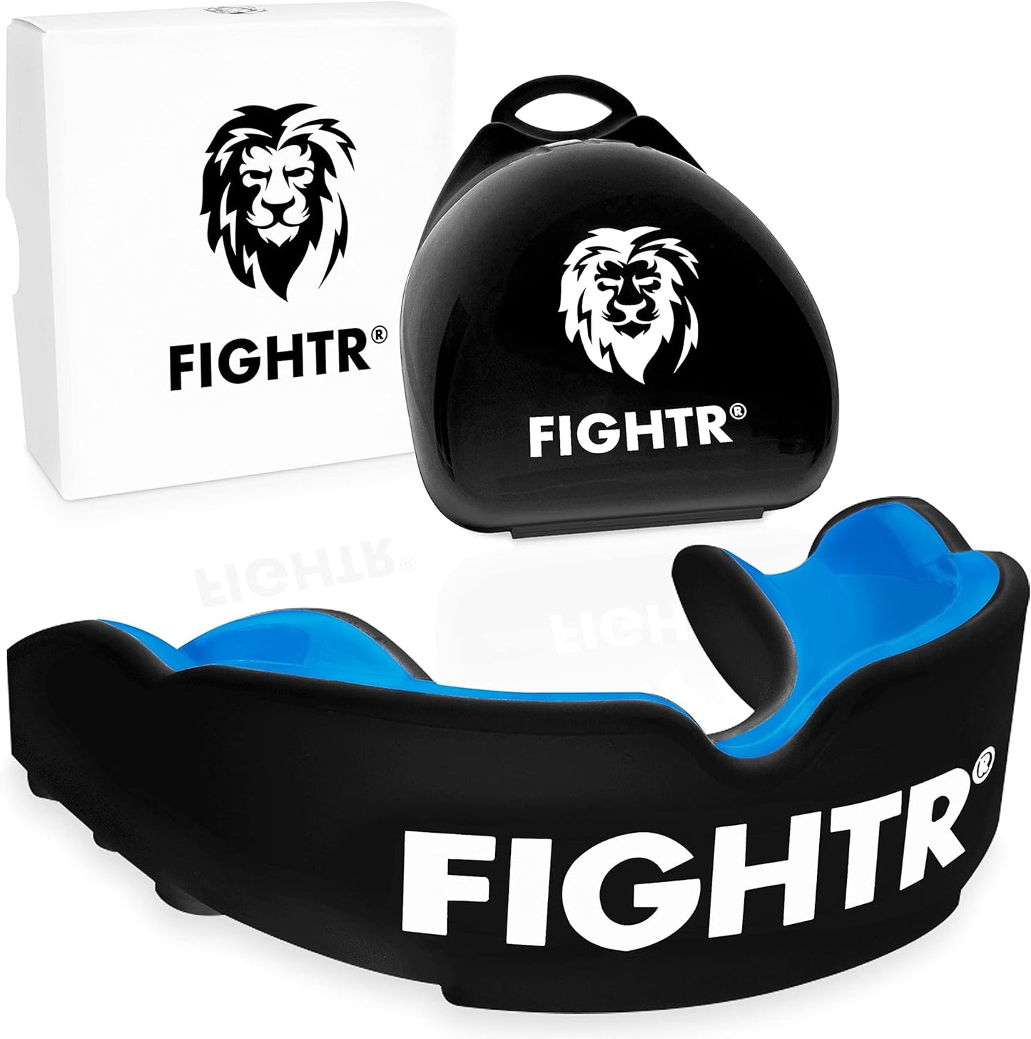 FIGHTR Premium Mouth Guard - for Excellent Breathing & Easy to fit | Sports Mouth Guard for Boxing, MMA, Football, Lacrosse, Hockey and Other Sports | incl. hygienic Box