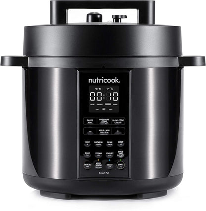 Nutricook Smart Pot 2, 8 Liters, 9 In 1 Electric Pressure Cooker, Slow Cooker, Rice Cooker, Steamer, Sauté Pot, Yogurt Maker & More, 12 Smart Programs With New Smart Lid, 2 Years Warranty