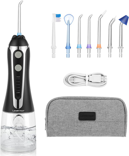 Cordless Water Flosser Professional Oral Irrigator,2021 Upgraded Electric Dental Flosser IPX7 Waterproof,with Travel Bag and 7 Jet Tips, Rechargeable for Home&Travel