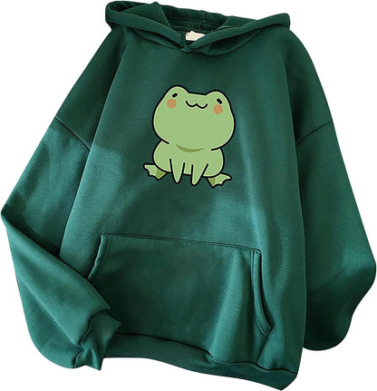 Mfacl Cute Hoodies Aesthetic Clothes Sweatshirt Women Kawaii Sweatshirts Hoodies Women's Fashion Long Sleeve Cute Animal Printed Hoodie Hip Hop Loosen Blouse Top Oversized Sweatshirt